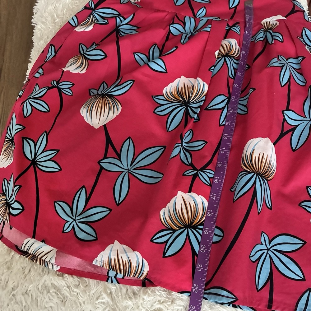 Ann Taylor Factory Pink Floral Pleated A-Line Skirt - Size 4 EUC - Picture 10 of 10